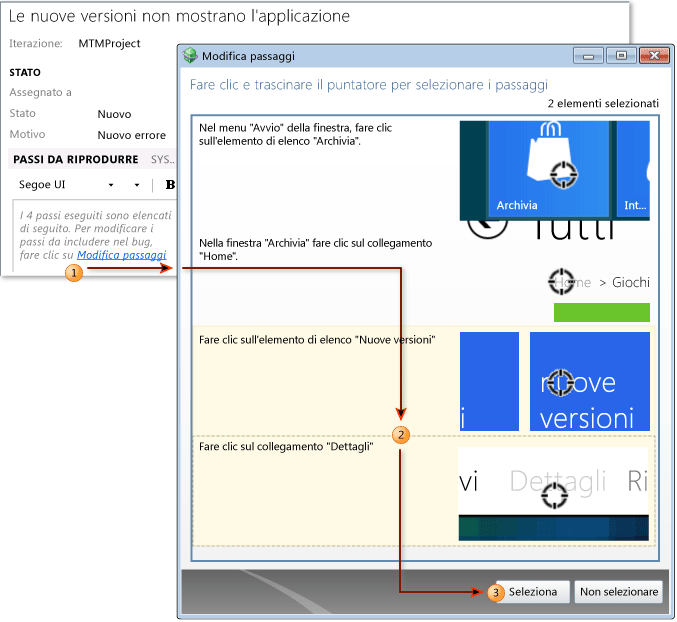 Modifica passaggi