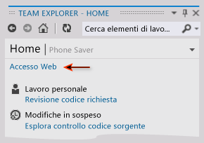 Connettersi a Team Web Access