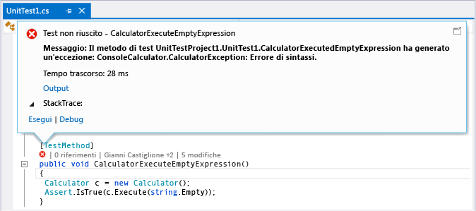 CodeLens - See unit test result