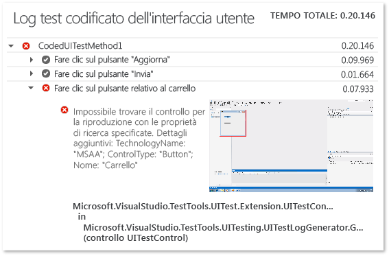 File di log del test codificato dell'interfaccia utente