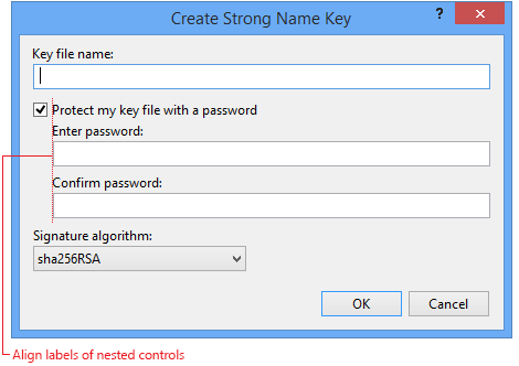 Nested control alignment