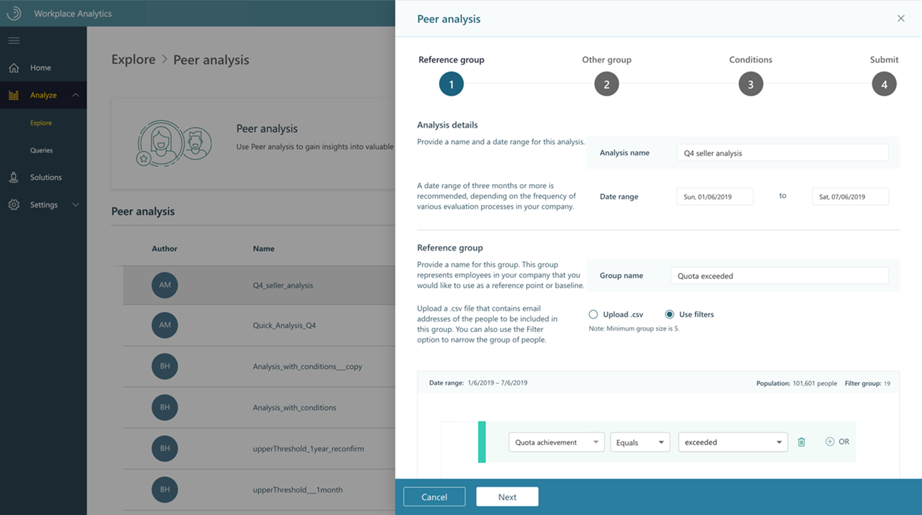 New analysis pane.