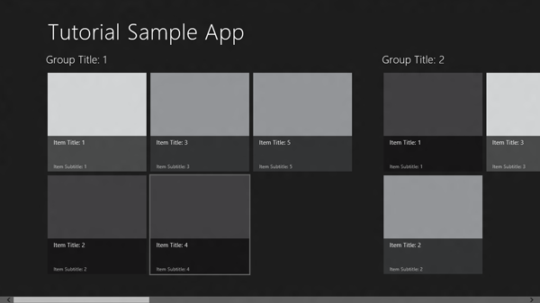 App con il modello Grid App