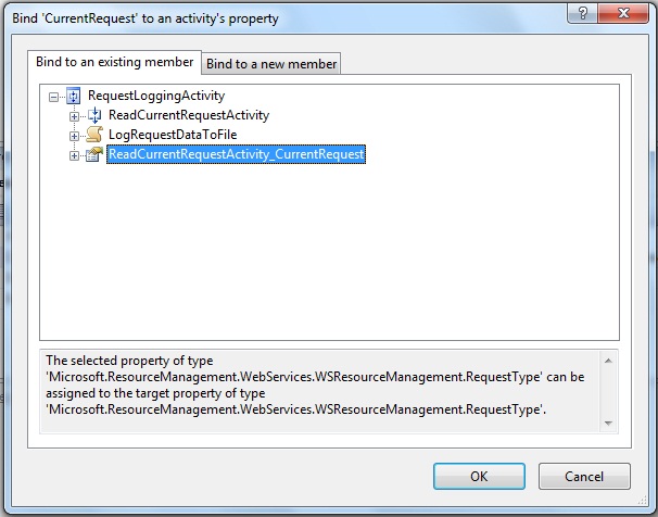 Binding an existing member to the property.