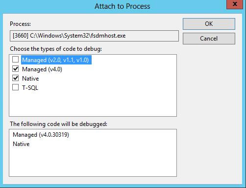 visual studio 2010 debugger attach to process dialog box