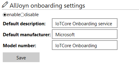 Onboarding in AllJoyn