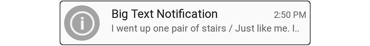 Esempio di notifica di big text