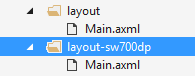 Cartella layout per 700 dp screen width