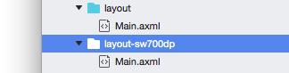 Cartella layout per 700 dp screen width