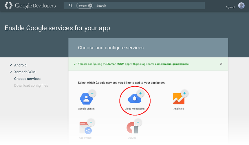 Choose Cloud Messaging