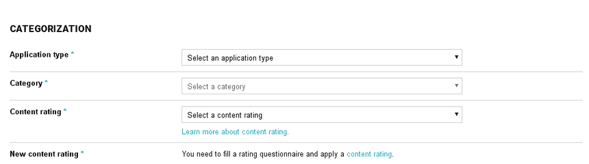 Categorization section