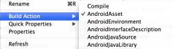 Android project build action: AndroidAsset