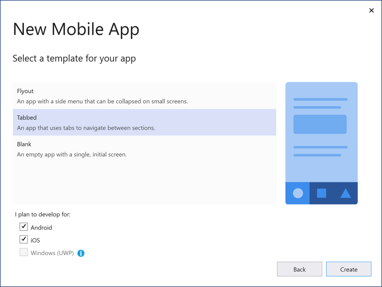 Creare l'applicazione shell