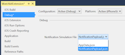 Selezionare un file JSON per le notifiche