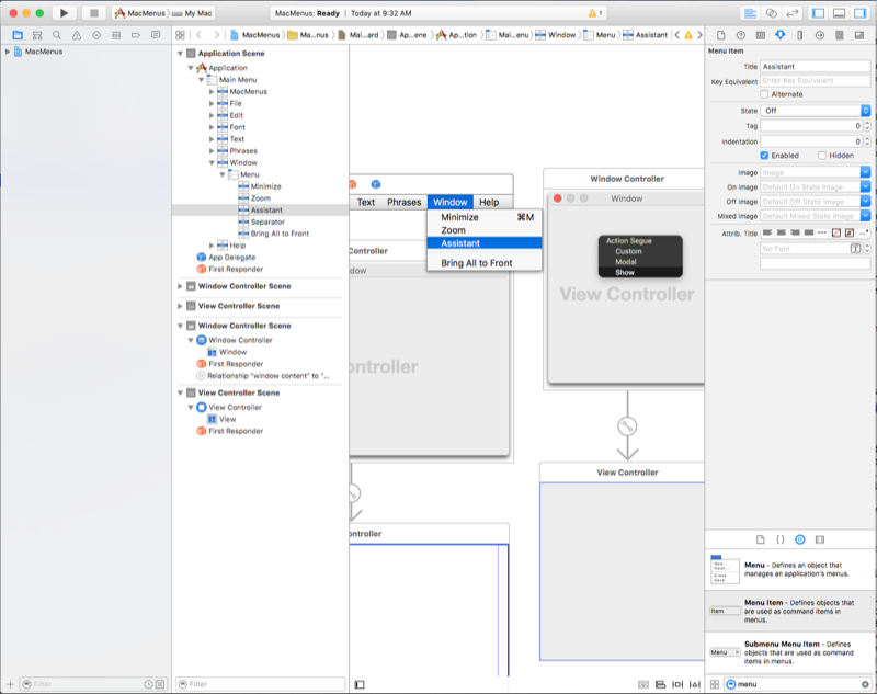 Impostazione del tipo segue nel file dello storyboard principale.