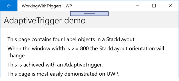 VisualState StackLayout verticale