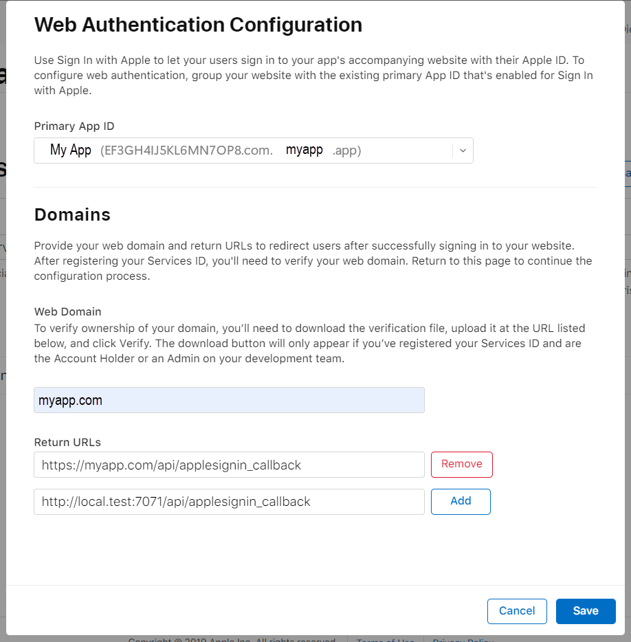 Configure your Apple Sign In