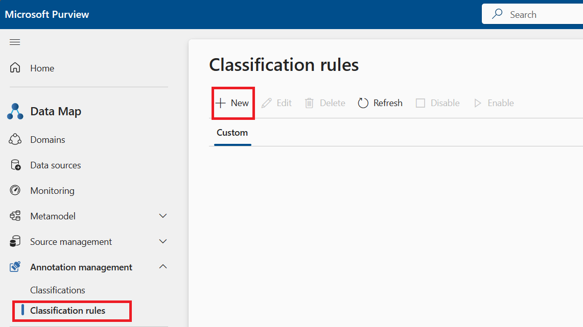 Aggiungere una nuova regola di classificazione