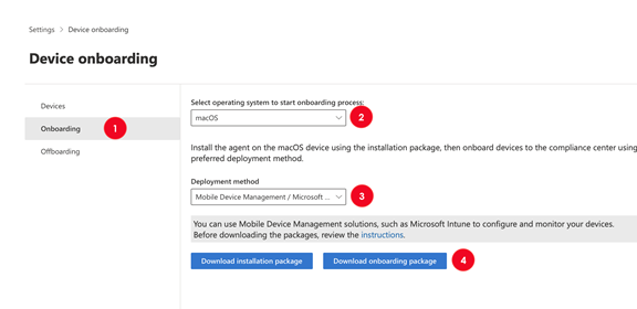 Screenshot della scheda Impostazioni di configurazione Microsoft Intune con tutti i campi popolati.