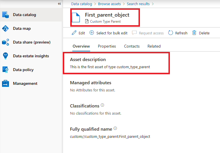 Screenshot della pagina First_parent_object.