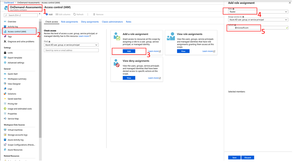 La vista valutazioni on demand: controllo degli accessi (IAM).