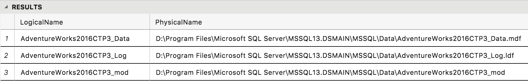 Elenco dei file di backup