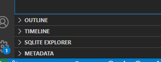 Screenshot che mostra la cartella SQLite Explorer nel riquadro Explorer.