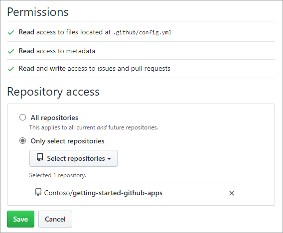 Verifica delle autorizzazioni richieste e dell'accesso al repository.