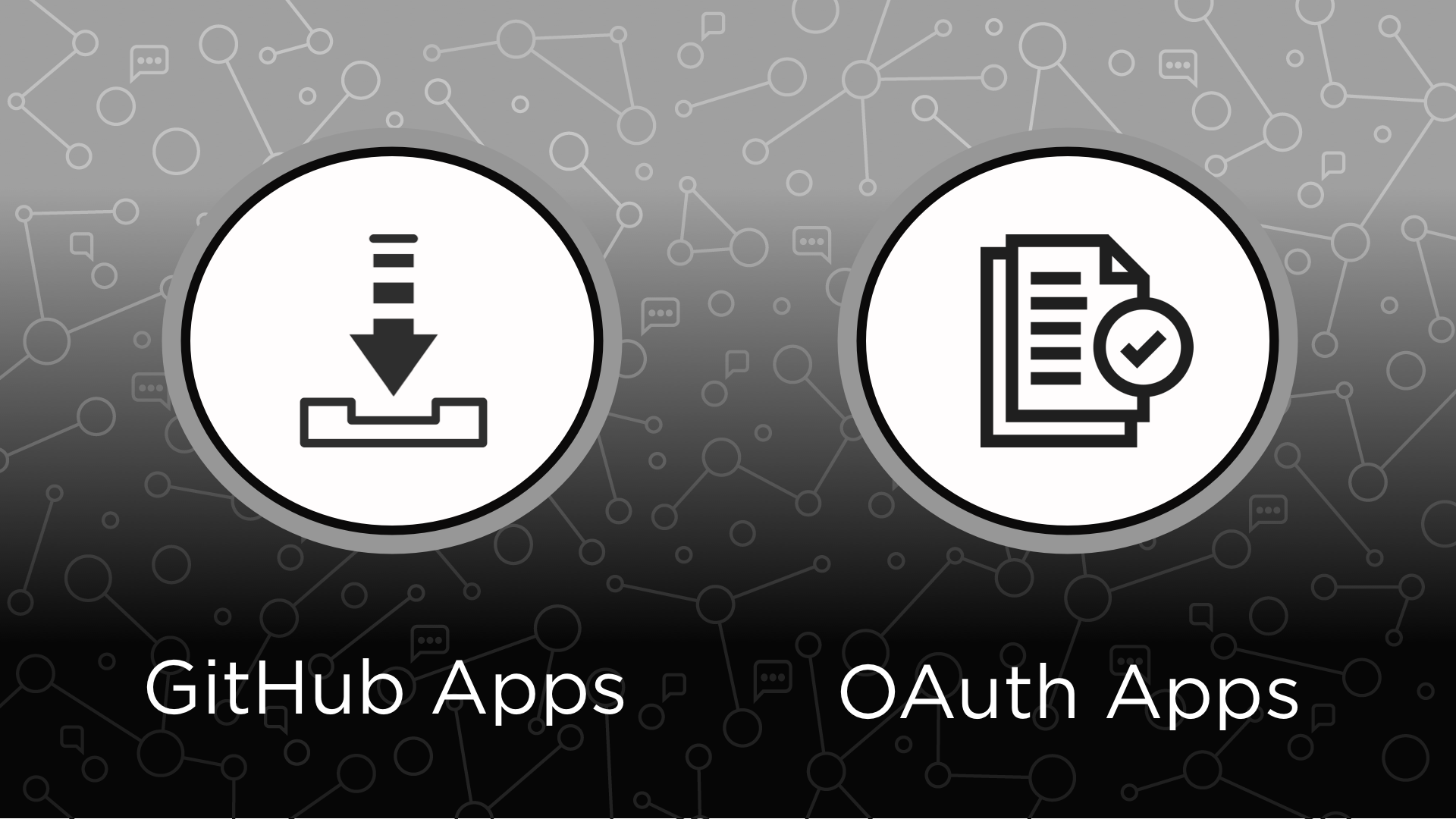 Immagine di un'icona di installazione e un'icona approva per le app GitHub e le app OAuth.