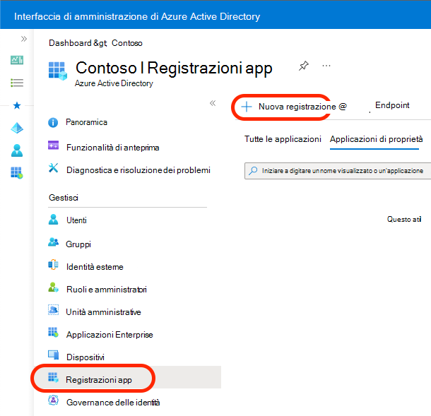 Screenshot che mostra le selezioni o una nuova registrazione.