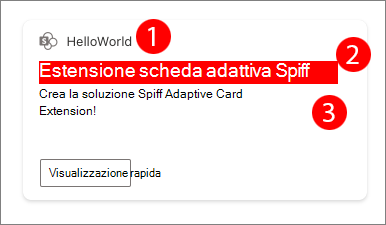 Screenshot del modello ACE Primary Text Card.