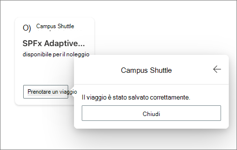 Screenshot che mostra il controllo QuickView di conferma del salvataggio.