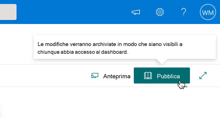 Screenshot che mostra il pulsante Pubblica del menu Pagina in SharePoint.