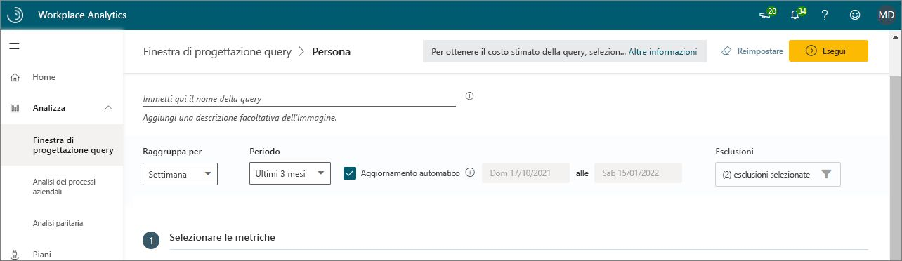 Esecuzione di una immagine query di contatto.