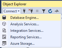 Screenshot che mostra come connettersi al database SQL di Azure in SSMS.