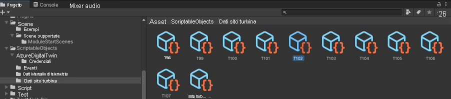 Screenshot dell'editor di Unity con il prefab di funzionamento di Bing Maps in esecuzione nella scena principale.