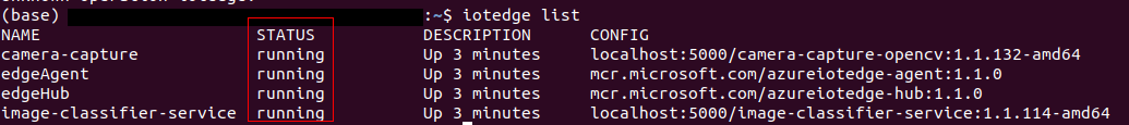 The illustration shows the module status.