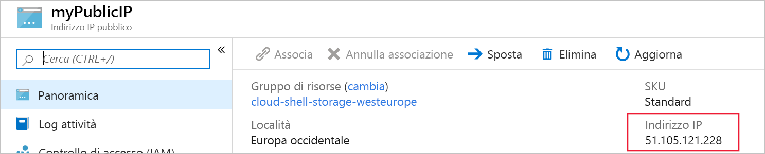 Screenshot della zona DNS con un record alias creato.