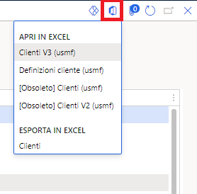 Screenshot con l'icona di integrazione di Office evidenziata.