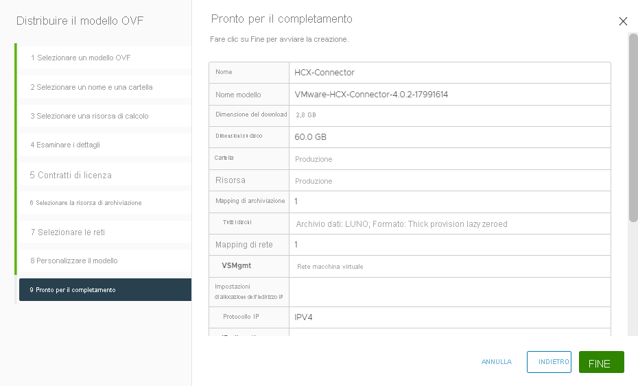 Screenshot that shows the appliance is ready to complete the installation on-premises.