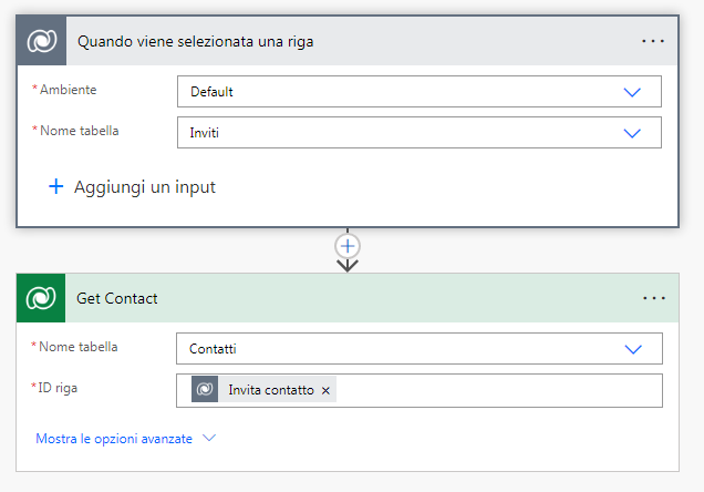 Screenshot dei passaggi iniziali per la creazione del flusso Power Automate.