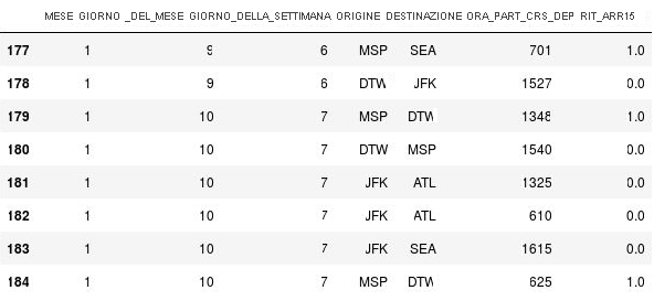 Valori NaN sostituiti con 1.