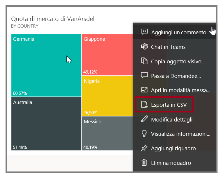 Screenshot dell'opzione 