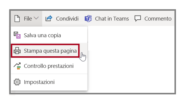 Screenshot dell'opzione 