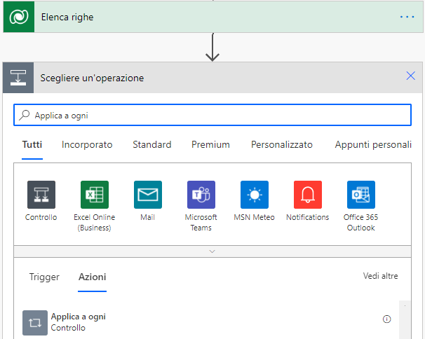 Risultati della ricerca per Applica a ogni con Controllo in Applica a ogni nella scheda Azioni.