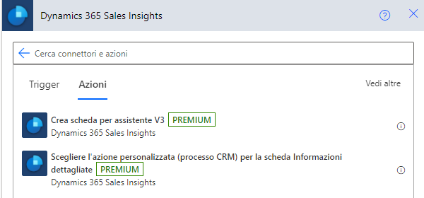 Dynamics 365 Sales Insights consente di aggiungere azioni personalizzate alle schede di informazioni dettagliate.