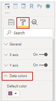 Immagine delle opzioni di formattazione della visualizzazione per il colore predefinito.