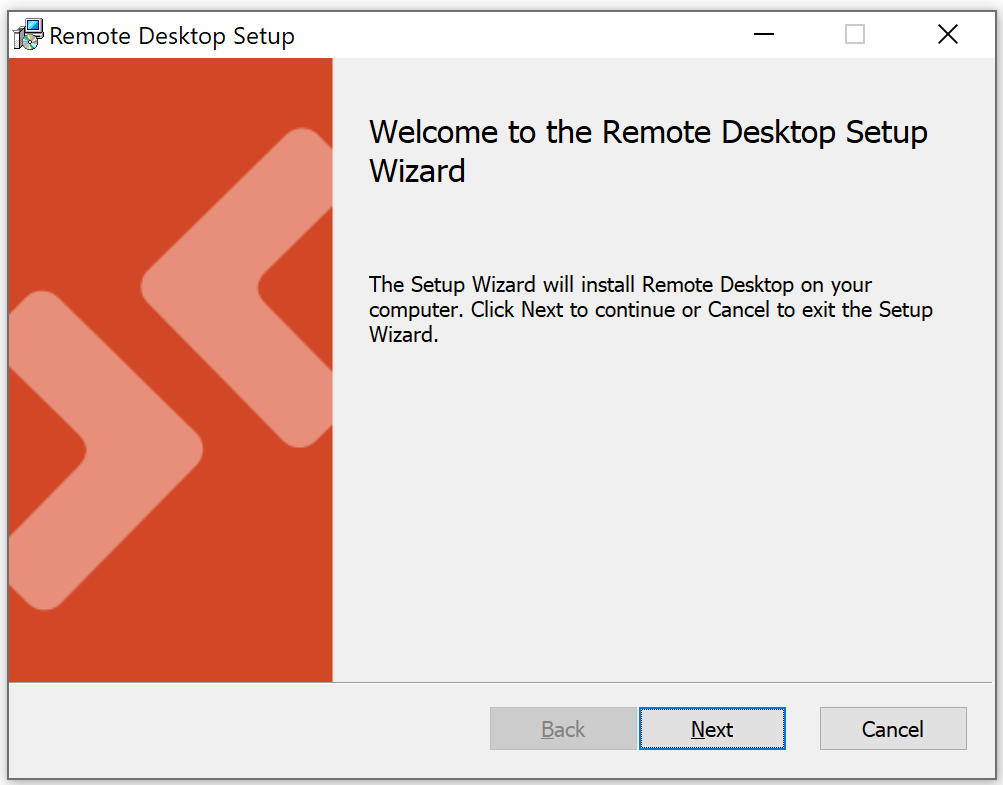 Diagramma della configurazione del client desktop remoto per Windows.