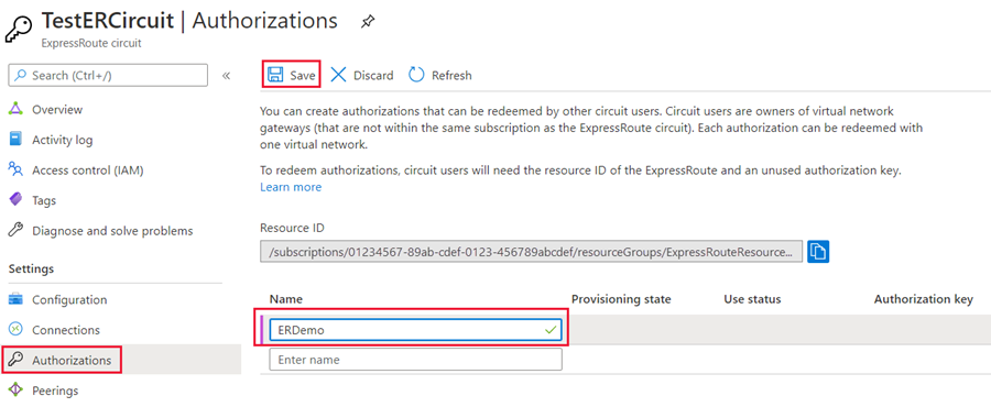 Azure portal - configure authorization