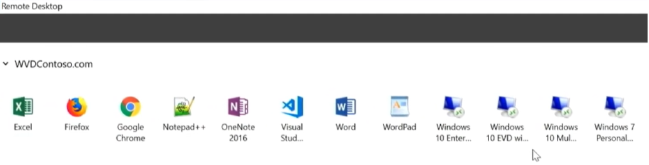 Diagramma delle app desktop remoto di Windows 10.